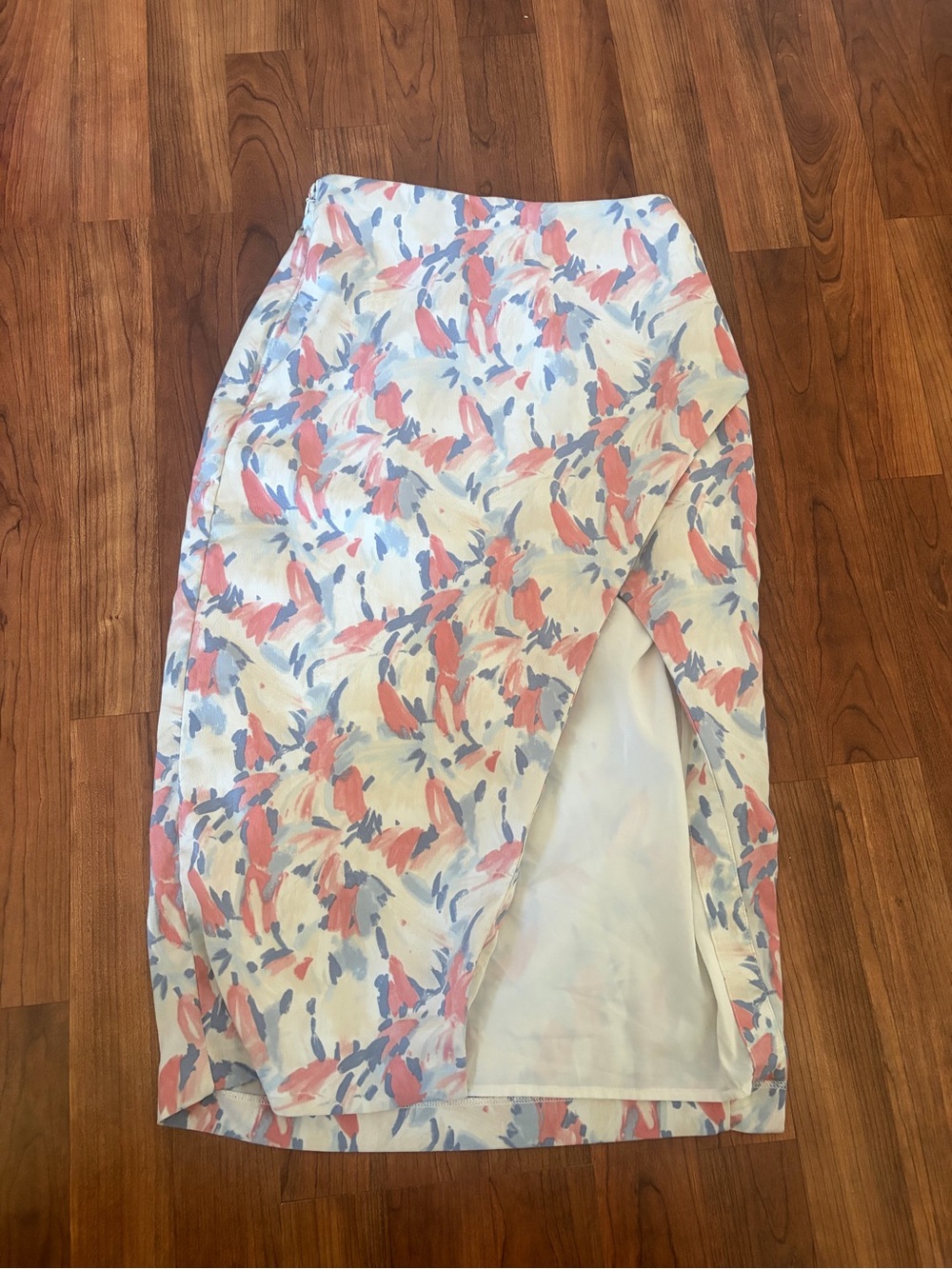 Abercrombie & Fitch Pink and Blue Abstract Pencil Skirt